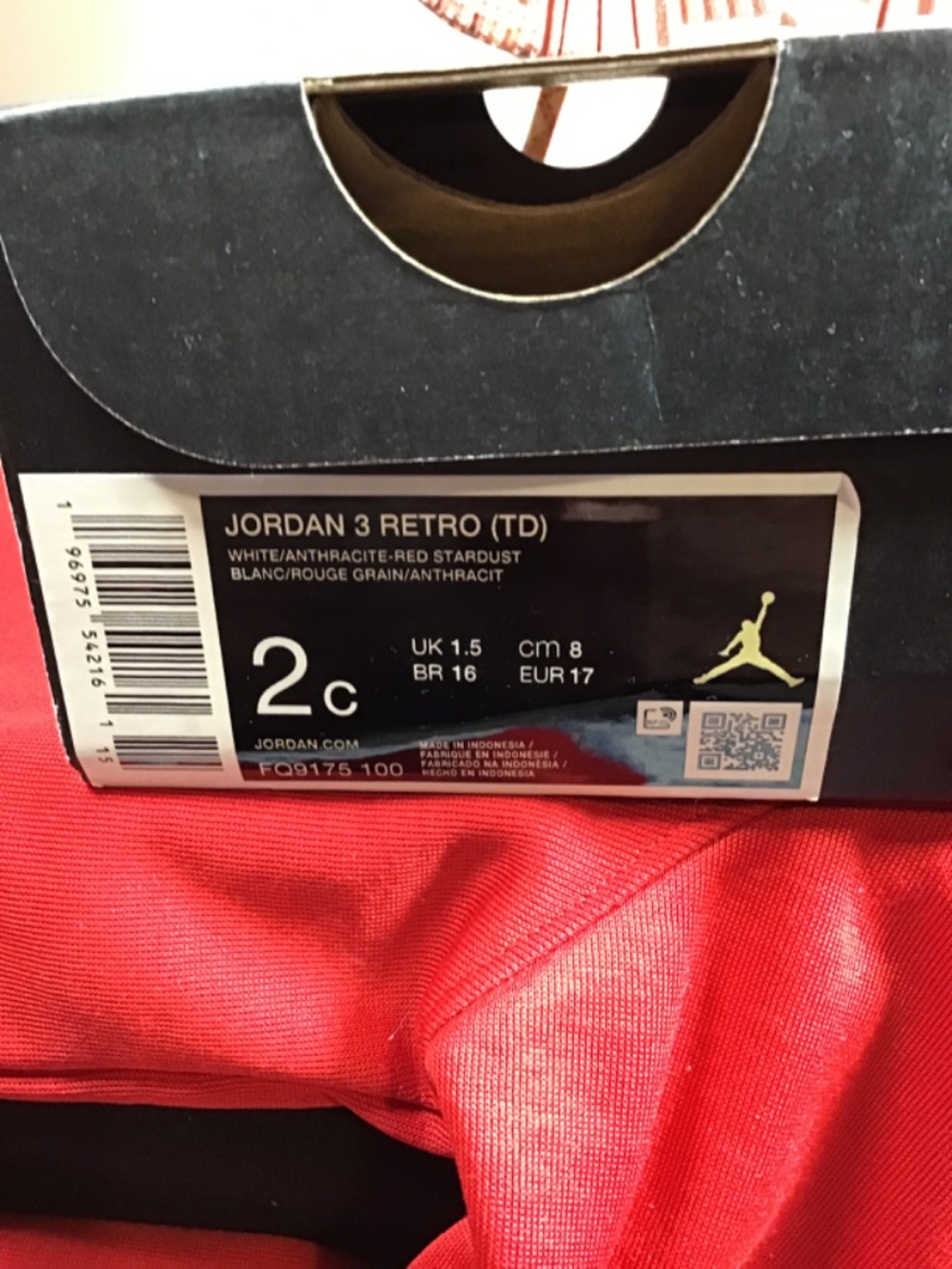 🔥😎🦋Jordan 3 Retro (TD), new condition, see photos size 2 C🔥🦋🦋 - Picture 4 of 4